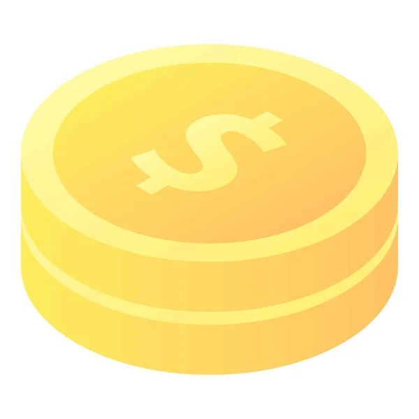 Icona della pila di monete, stile isometrico — Vettoriale Stock