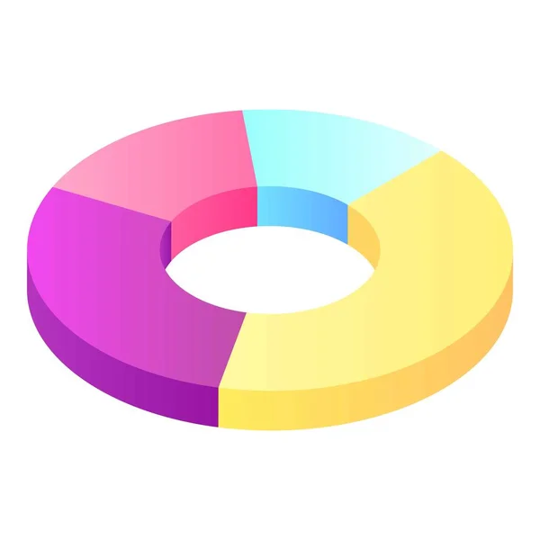Business Pie Chart-pictogram, isometrische stijl — Stockvector