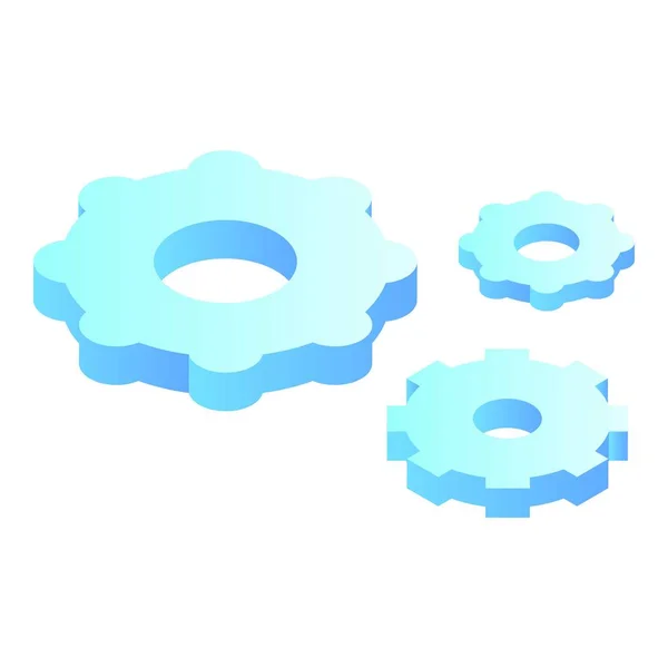 Gear system icon, isometric style — Stock Vector