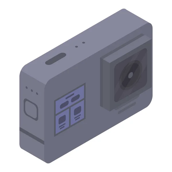 Icona action camera nera, stile isometrico — Vettoriale Stock