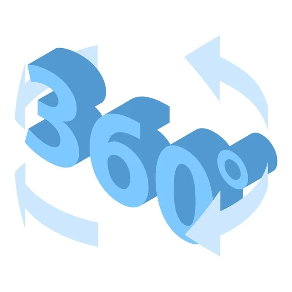 Μπλε εικονίδιο ποιότητας 360, ισομετρικό στυλ — Διανυσματικό Αρχείο