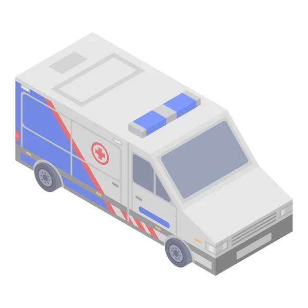 Icône de voiture d'ambulance, style isométrique — Image vectorielle