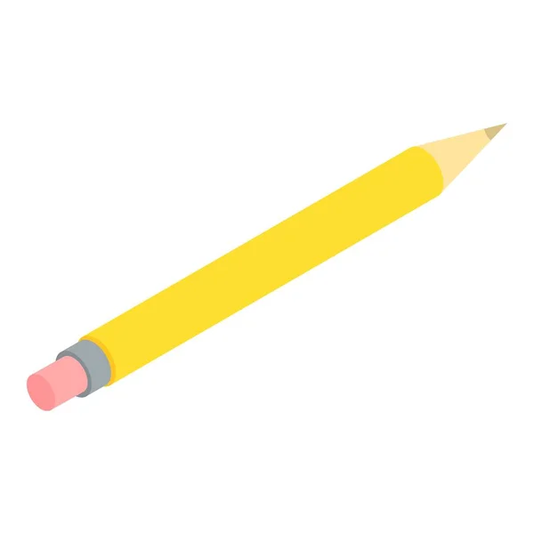 Icône crayon jaune, style isométrique — Image vectorielle