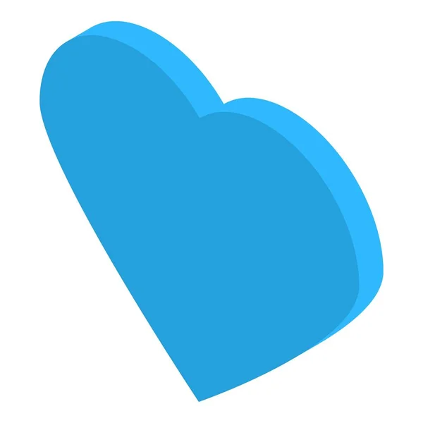 Mavi kalp simgesi, izometrik stili — Stok Vektör