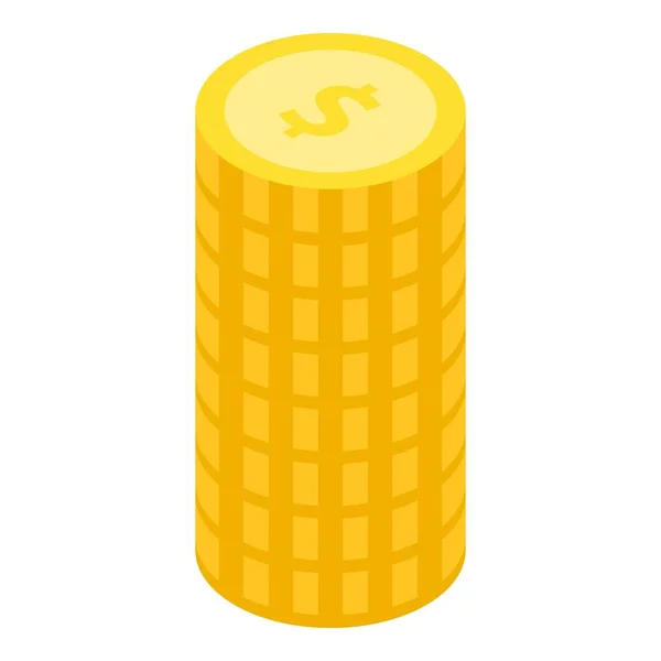 Ícone de pilha de moedas, estilo isométrico —  Vetores de Stock