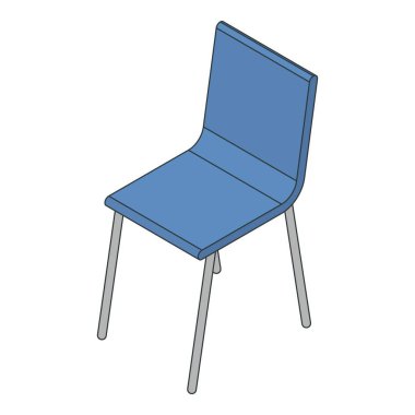 Plastik sandalye simgesi, izometrik biçim