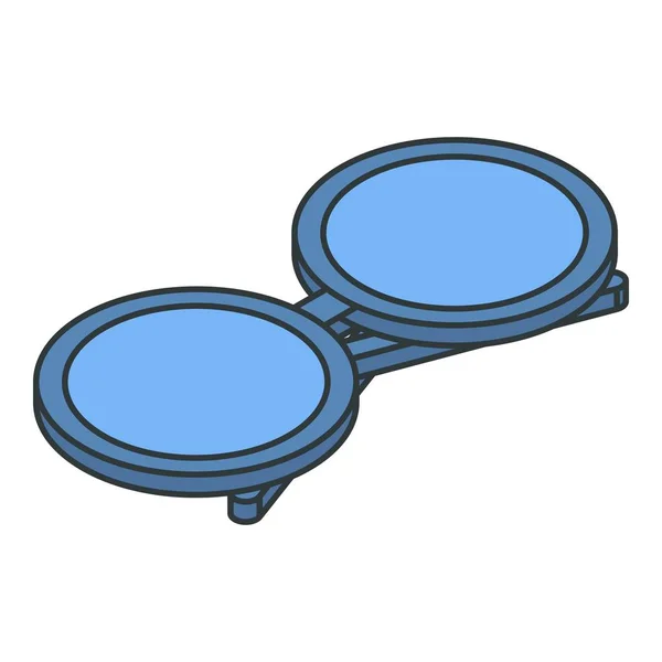 Круглые очки икона, изометрический стиль — стоковый вектор