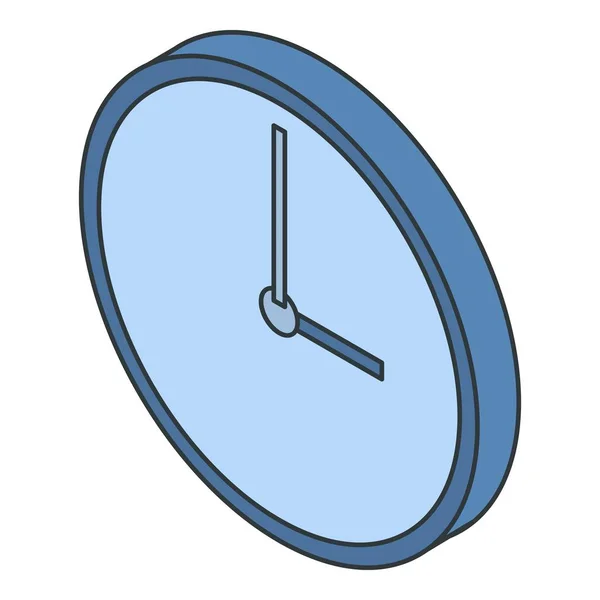Ícone de relógio de parede limpo moderno, estilo isométrico — Vetor de Stock