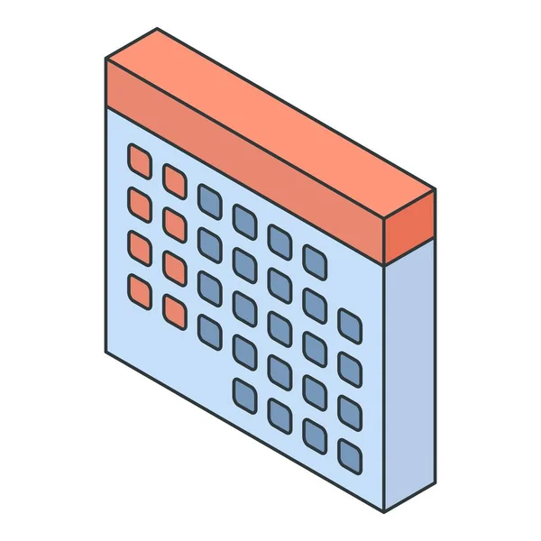 Icono del calendario, estilo isométrico — Archivo Imágenes Vectoriales