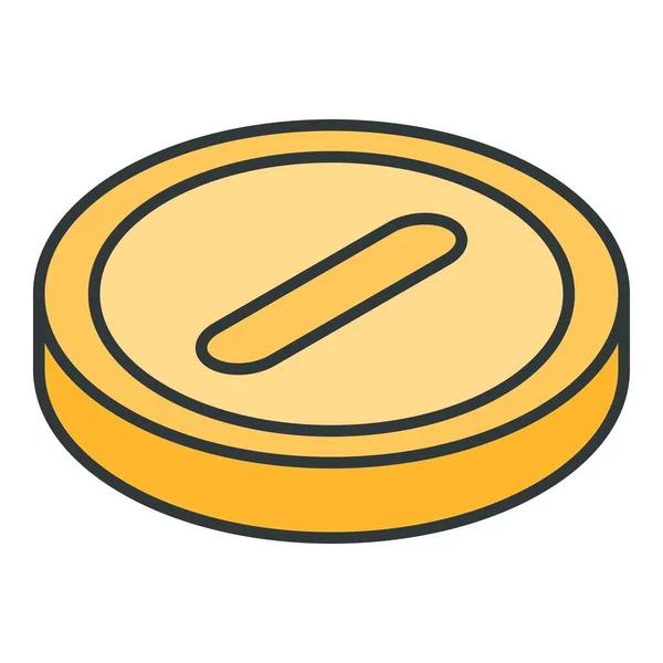Icône de pièce chanceuse en or, style isométrique — Image vectorielle