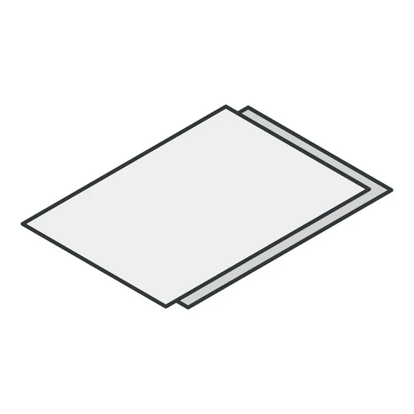 Ikone aus weißem Papier, isometrischer Stil — Stockvektor