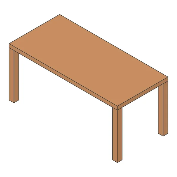 Icona tavolo da tavolo in legno, stile isometrico — Vettoriale Stock
