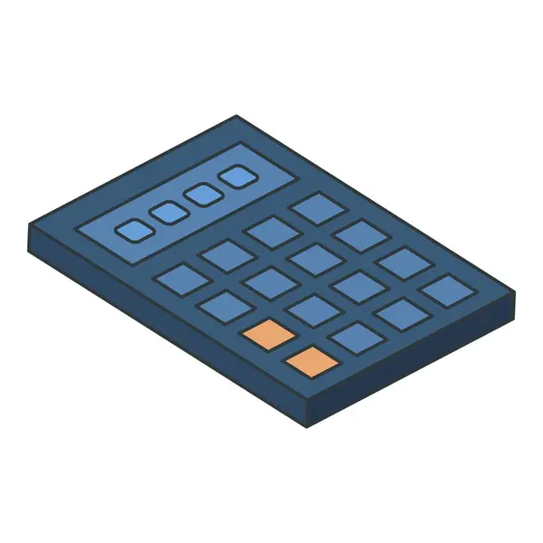 Office calculator icon, isometric style — Stock Vector