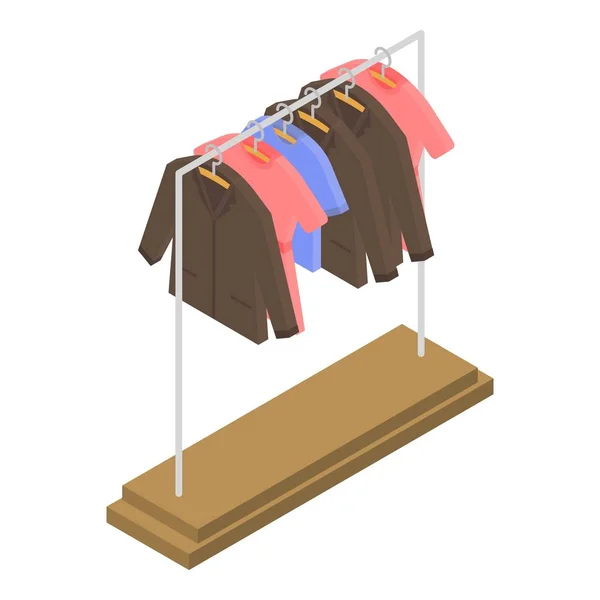 Kleidung auf Kleiderbügel-Symbol, isometrischer Stil — Stockvektor