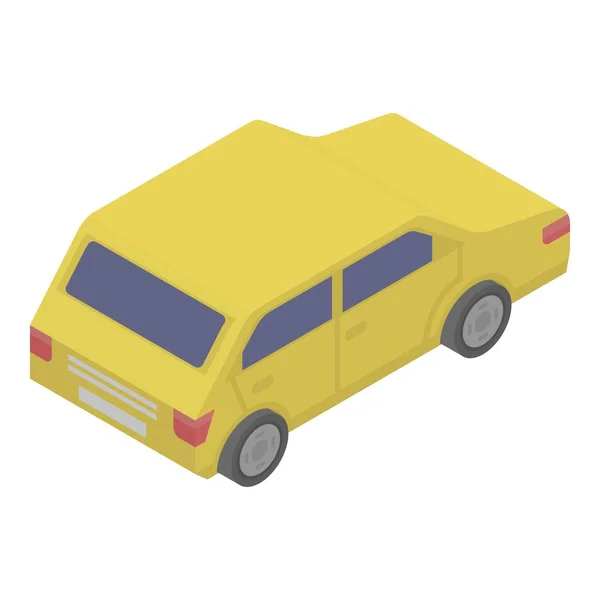 Icono amarillo del coche, estilo isométrico — Vector de stock