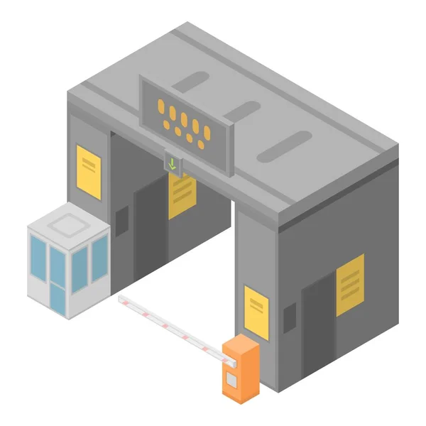 Autobahn gate icon, isometric style — Stock Vector