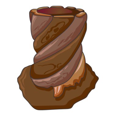 Girdap ağaç kütük simgesi, karikatür tarzı