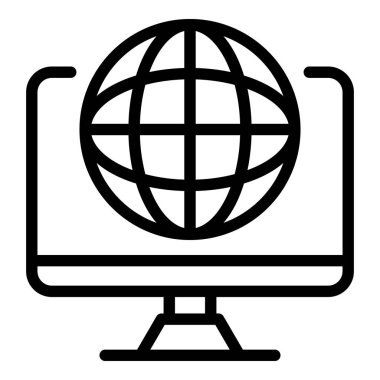 Çevrimiçi web eğitim simgesi, anahat stili