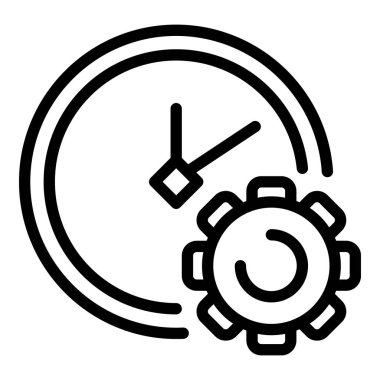 Dişli saat simgesi, anahat stili