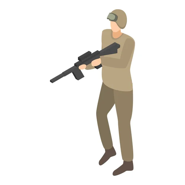 Ícone de atacante do exército, estilo isométrico — Vetor de Stock