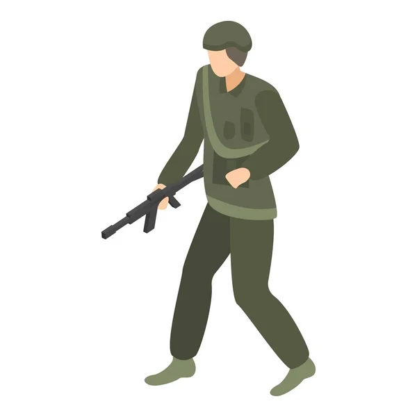 Soldado icono comandante, estilo isométrico — Vector de stock