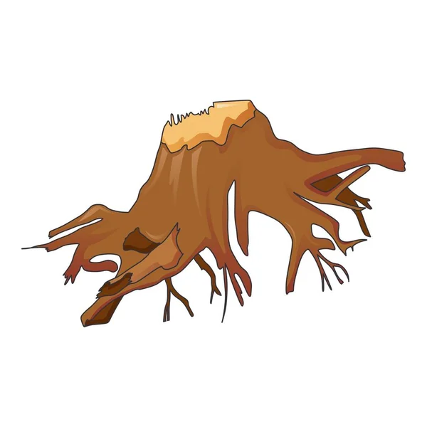 Ikona pahýlu pozemního stromu, kreslený styl — Stockový vektor