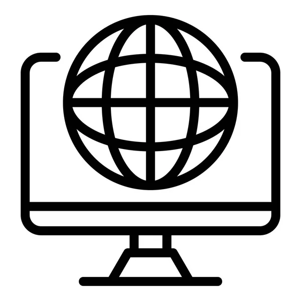 Icona di educazione web online, stile contorno — Vettoriale Stock