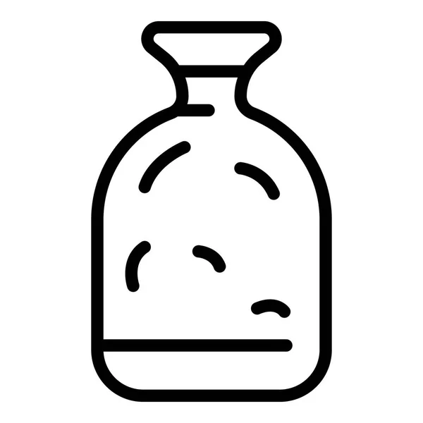 Icono del frasco de vidrio, estilo de contorno — Vector de stock