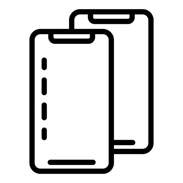 Иконка смартфона, стиль контура — стоковый вектор