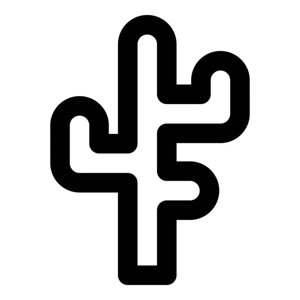 Pequeno ícone de cacto ramificado, estilo esboço — Vetor de Stock