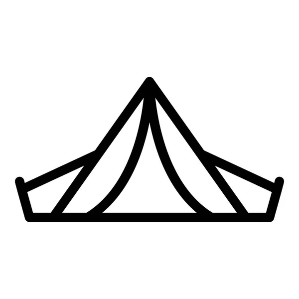 Icône tente touristique, style contour — Image vectorielle