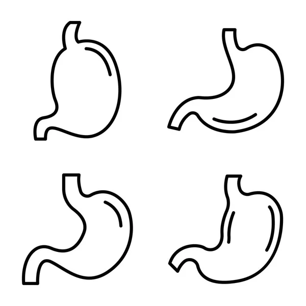 Conjunto de ícones de estômago, estilo esboço — Vetor de Stock