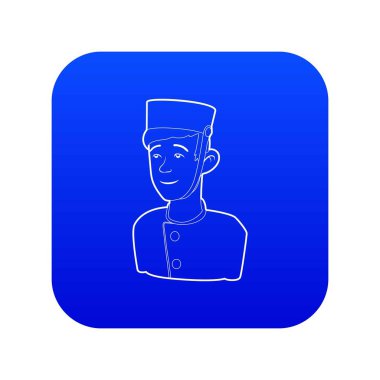 Kapıcı simgesi mavi vektör