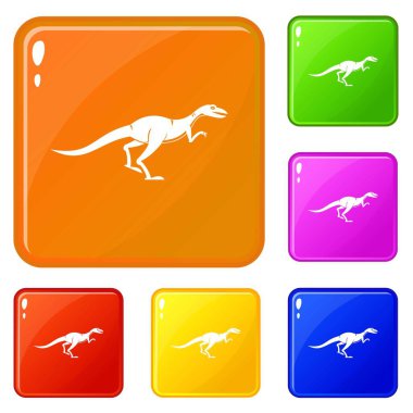 Velyciraptor simgeleri vektör rengini ayarlar