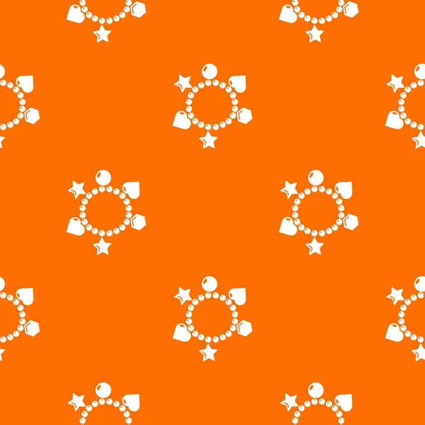 Charm patrón pulsera vector naranja — Vector de stock