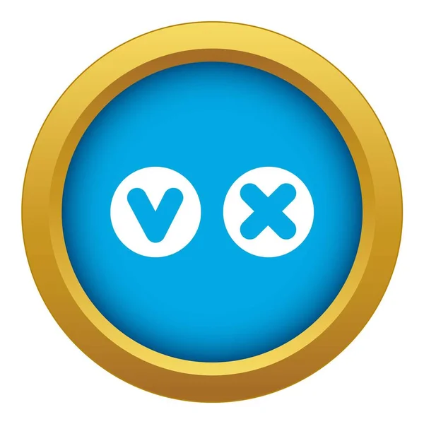 Garrapata grasa y cruz en círculos icono azul vector aislado — Archivo Imágenes Vectoriales