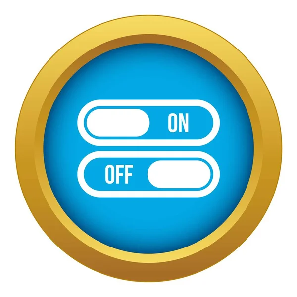 Botão ligado e desligado ícone vetor azul isolado — Vetor de Stock
