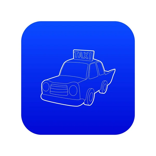 Taxi ikona niebieski wektor — Wektor stockowy