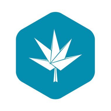 Origami kabarık ağaç simgesiyle, basit siyah stil