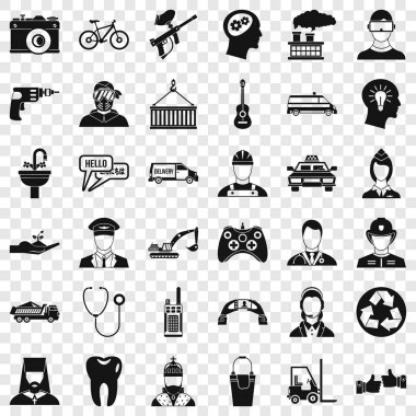 Teslimat Icons set, basit tarzı