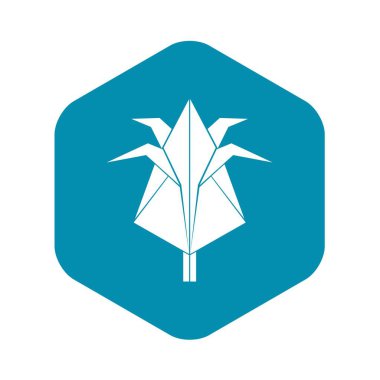 Origami çiçek simgesi, basit siyah stil