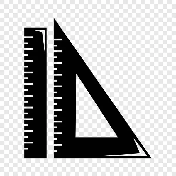 Lineal-Symbol, schlichter schwarzer Stil — Stockvektor