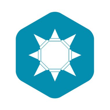 Origami güneş simgesi, basit siyah stil