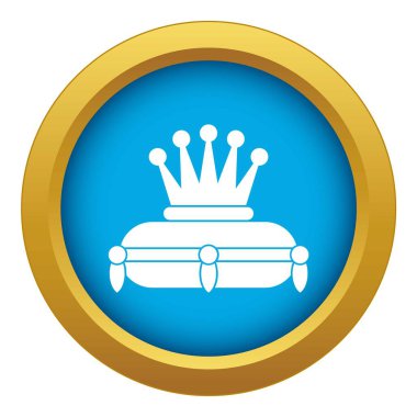 Taç kral simgesi mavi vektör izole