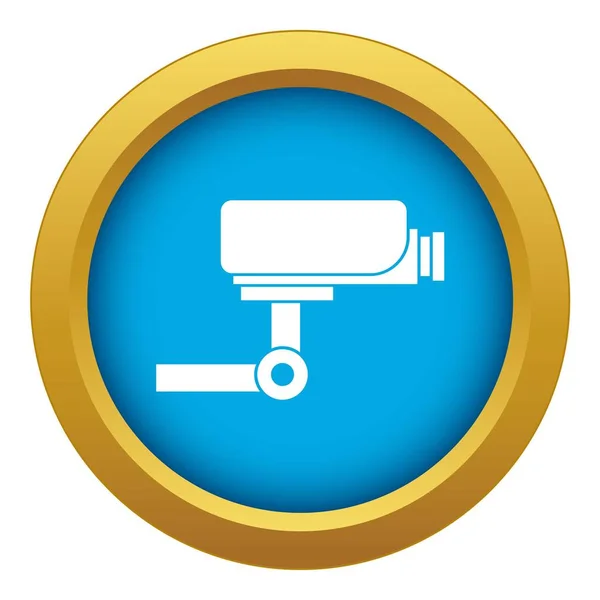 Icône de caméra CCTV vecteur bleu isolé — Image vectorielle