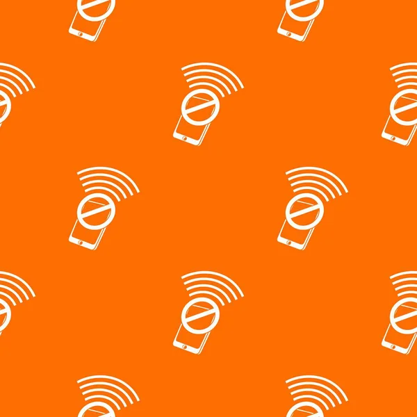 Pas de motif smartphone wifi vecteur orange — Image vectorielle