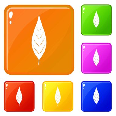 Söğüt simgelerinin yaprağı vektör rengini ayarlar