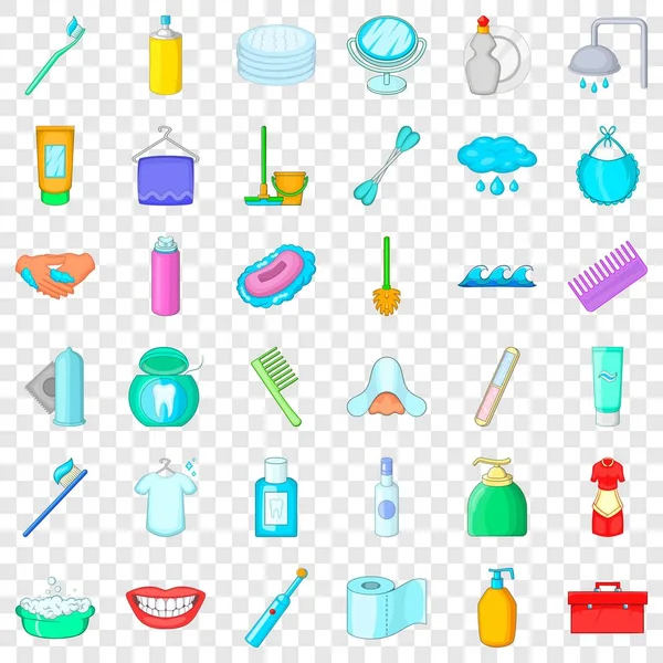 Conjunto de iconos de estomatología, estilo de dibujos animados — Vector de stock