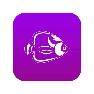 Balık simgesi dijital mor