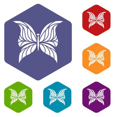 Taraklı kanatları simgesi, basit tarzı kelebek